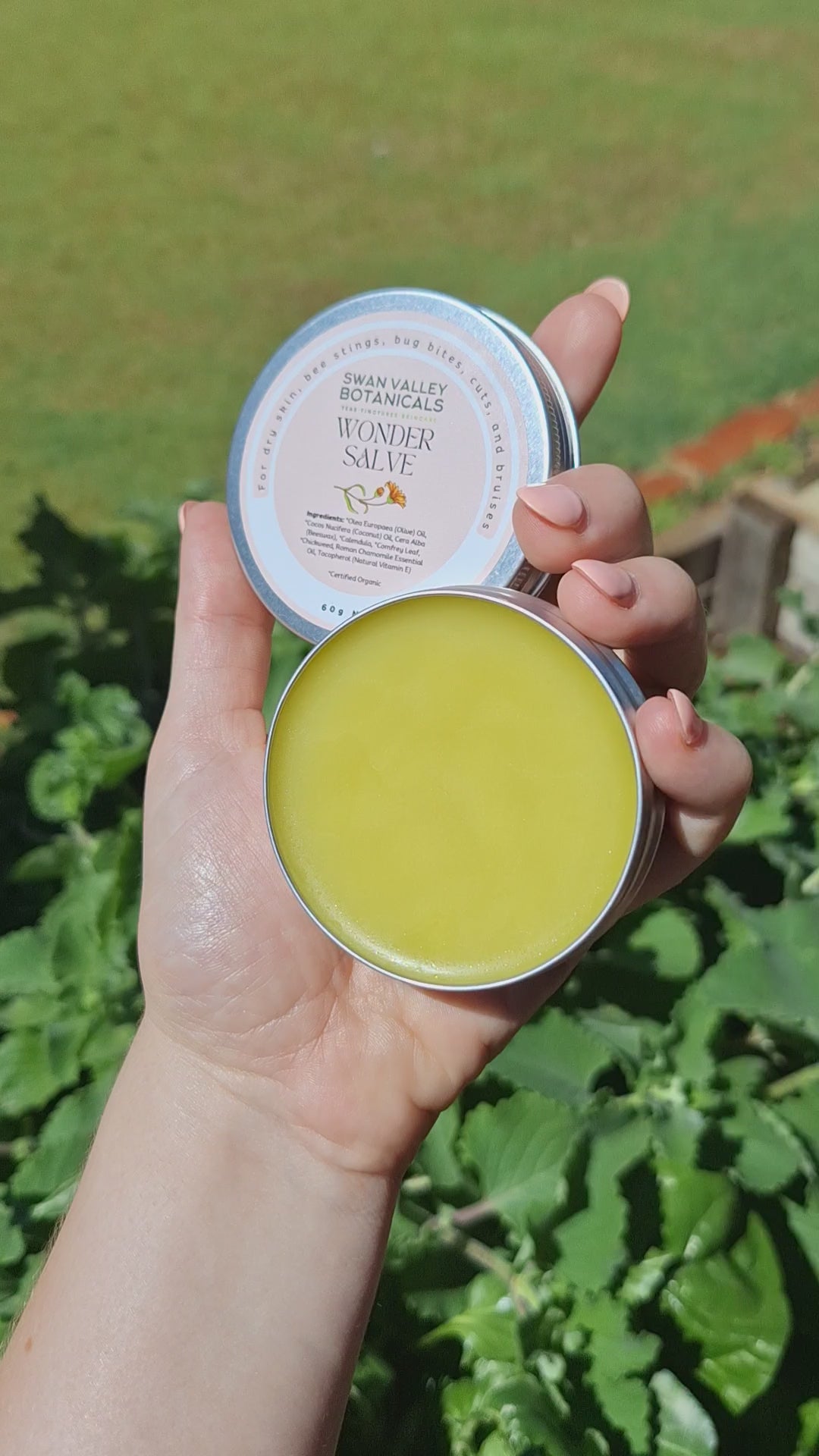 holding Wonder Salve in hand